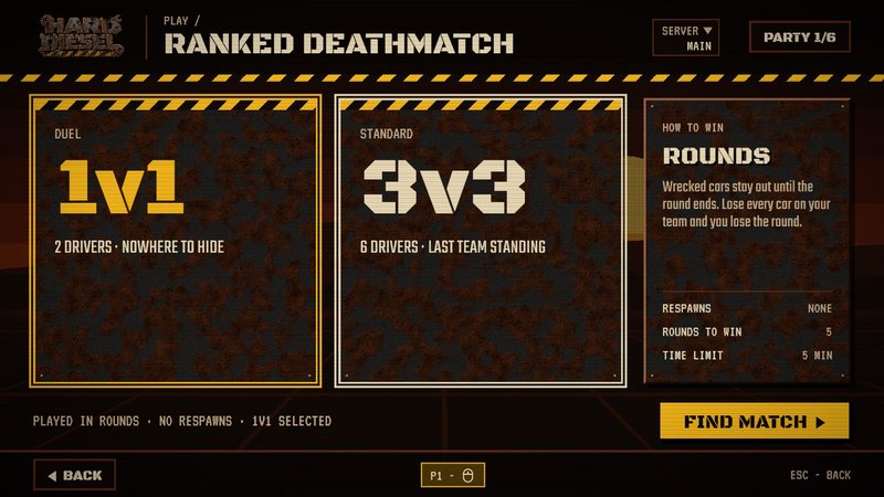 Ranked Deathmatch: 1v1 or 3v3, played in rounds